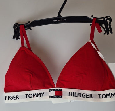 Tommy Hilfiger Padded Triangle Bra Tango Red UK Medium **** V31E