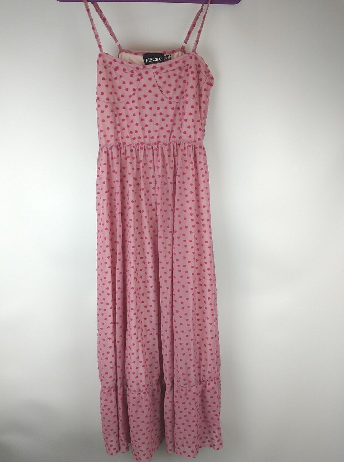 Pieces Pink Floral Dress. UK Medium. ****Ref V28.