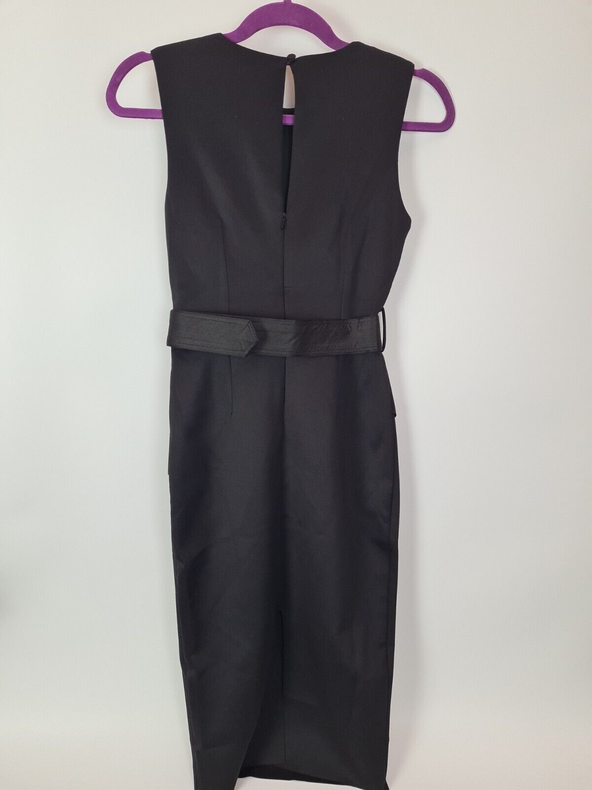 River Island Black Belted Bodycon Midi Dress Size UK 6 **** V57