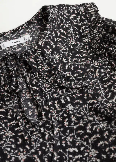 MANGO Kido Floral Black/White Mini Dress Size 6 ** V357