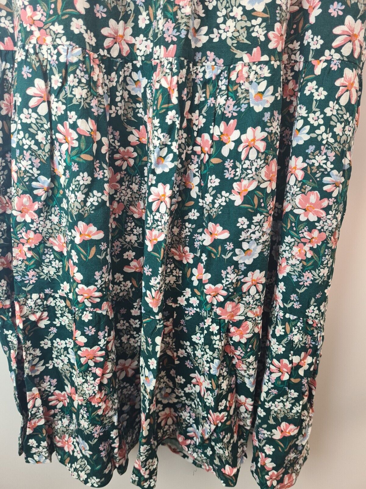 Apricot Green Ditsy Floral Button Front Midi Dress Size 10 **** V30