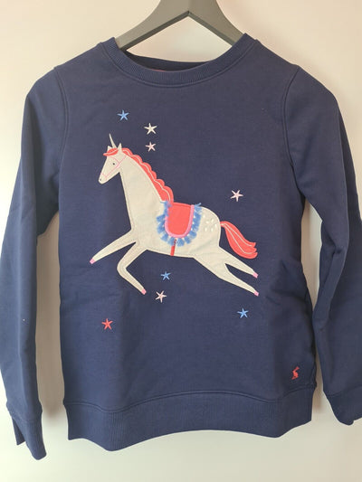 Joules Kids Blue Unicorn And Stars Jumper Size 8 Years **** V148