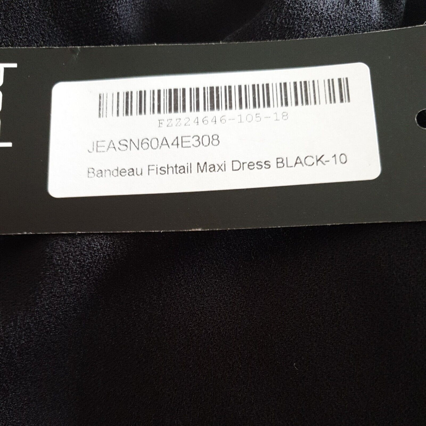 Boohoo Bandeau Fishtail Maxi Dress Black Uk10****Ref V356