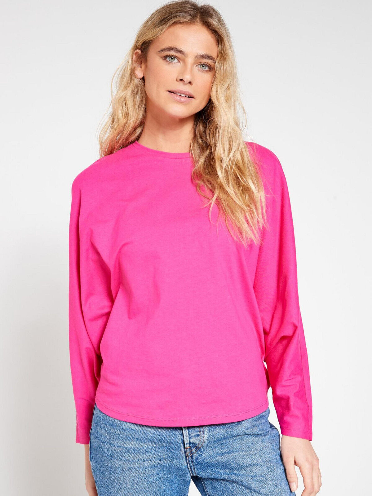 Pink Dipped Hem Batwing Top Size 20 *** V375