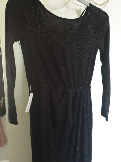 lipsy london dress alyssa Lurex Maxi Black Uk8 Ref A5