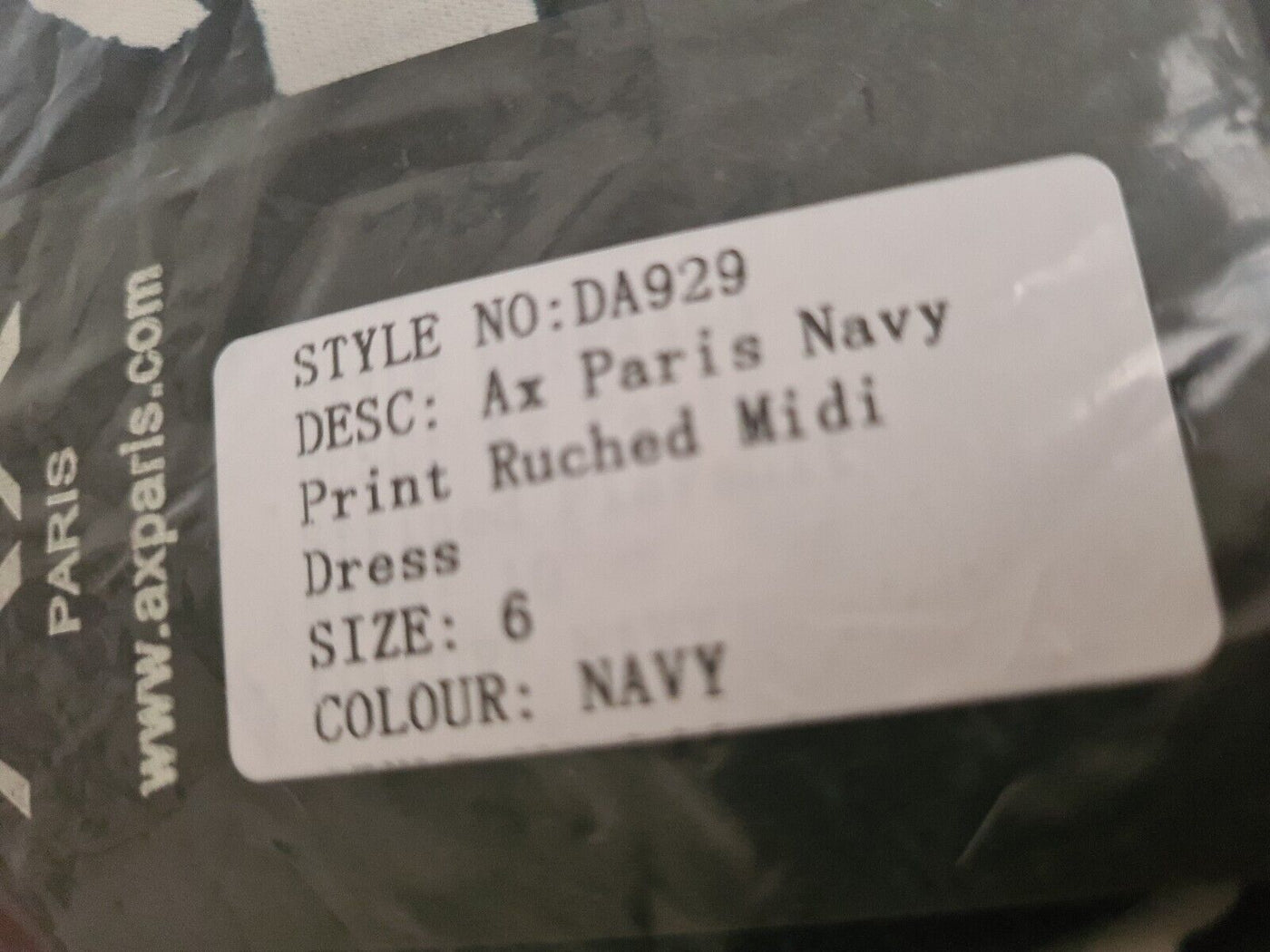 AX Paris Navy Heart Print Short Sleeve Midi Dress Size 6 **** V316