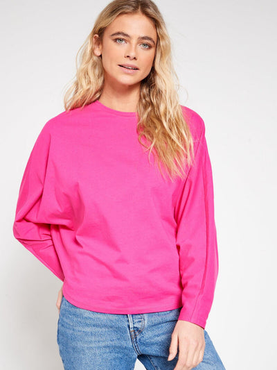 Pink Dipped Hem Batwing Top Size 20 *** V375