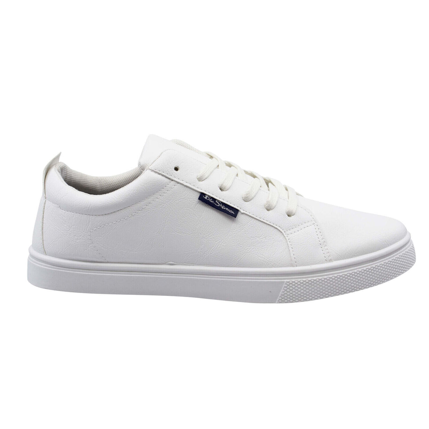 Ben Sherman Micky Synthetic White Low Lace Up Mens Trainers