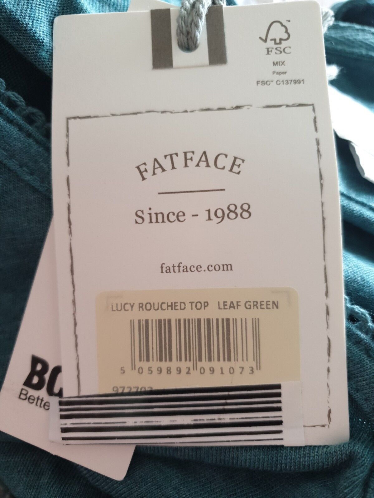 FatFace Lucy Ruched Top Leaf Green Uk14****Ref V410