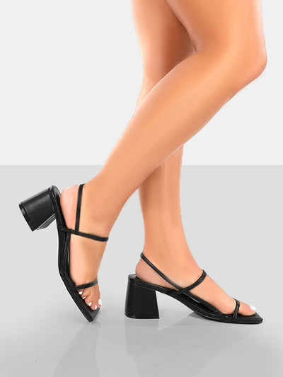 Public Desire Just Realise Block Heeled Sandals - Black. UK 6. VS3