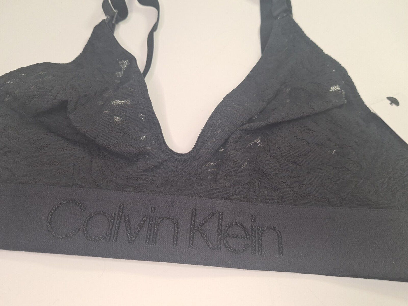 Calvin Klein Maternity Unlined Triangle Lace Black Bra Size XSmall **** VA1