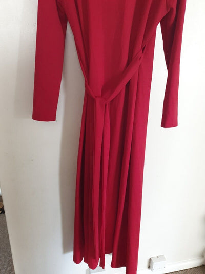 Zofs Red Wrap Maxi Dress With Pearl Detail Size XL Ref A10