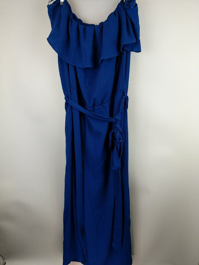 Quiz Curve Blue Bardot Culotte Jumpsuit Size 22 **** V100