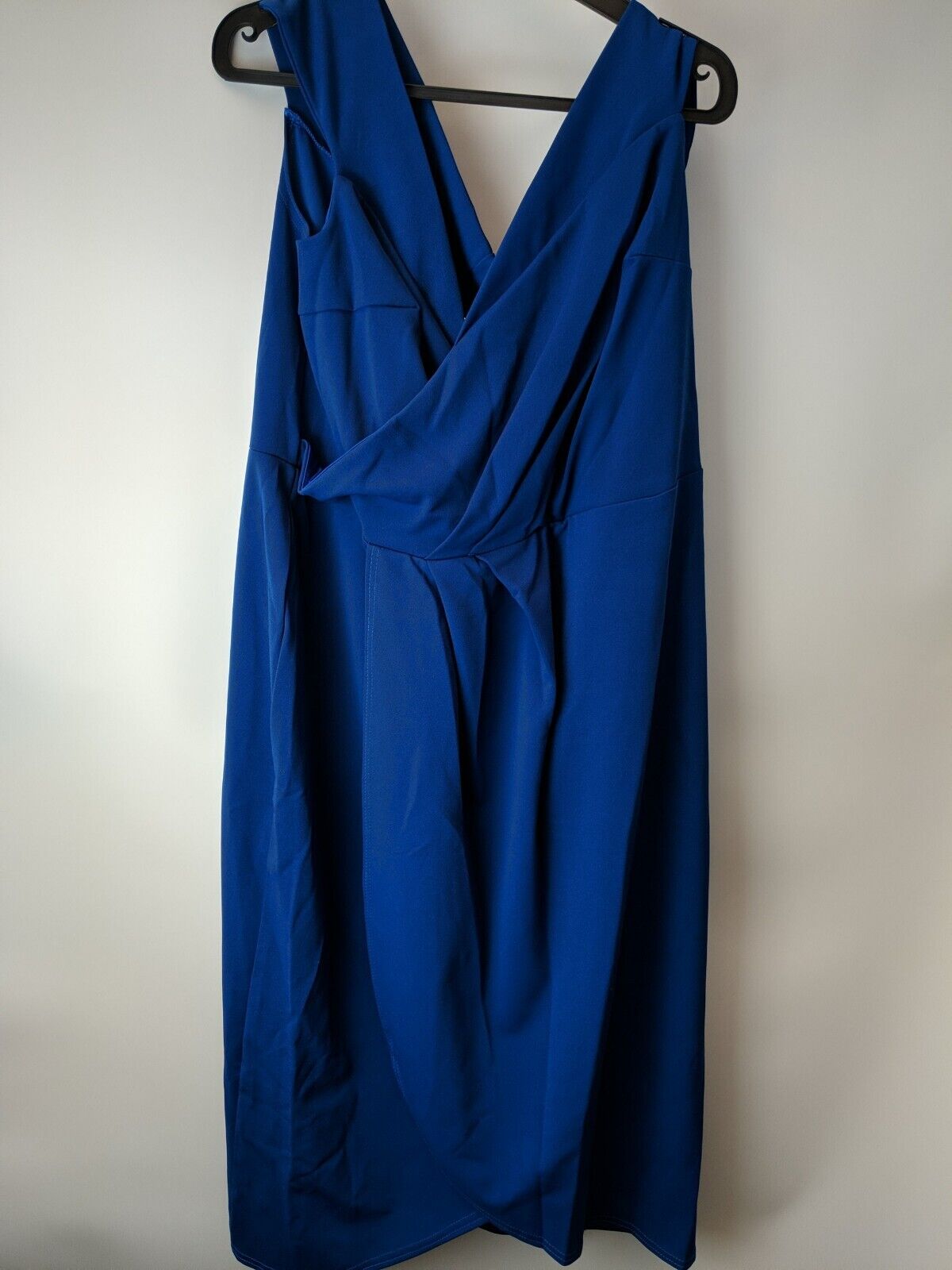 Quiz Royal Blue Bardot Wrap Midi Dress Size 24 **** V30