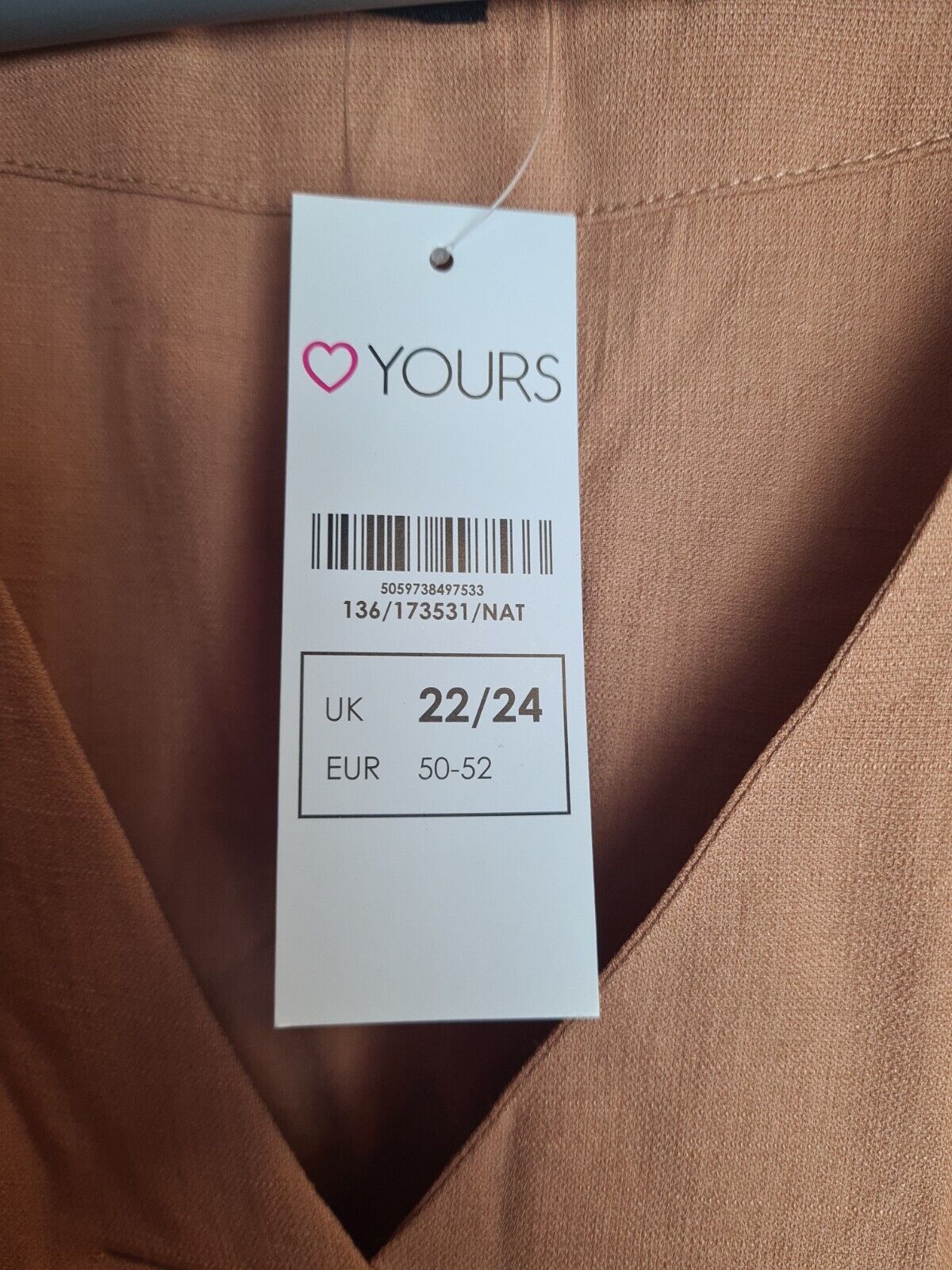 Yours Brown Grown On Sleeve Chiffron Shirt Size 22-24