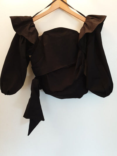 New Look Off Shoulder Structured Top Black Uk 14****Ref V364