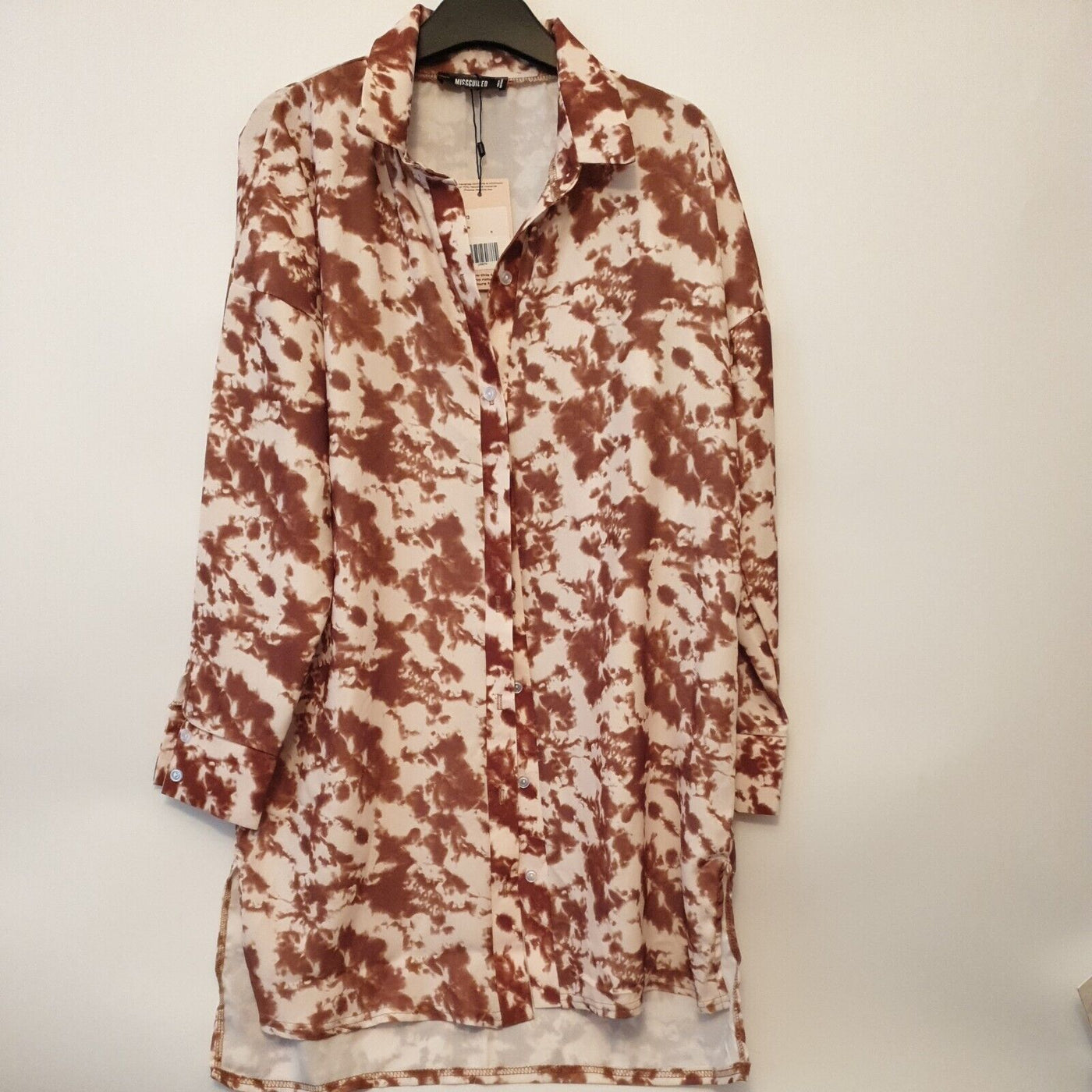 Missguided Brown Shirt Dress Size 16 ****Ref V138