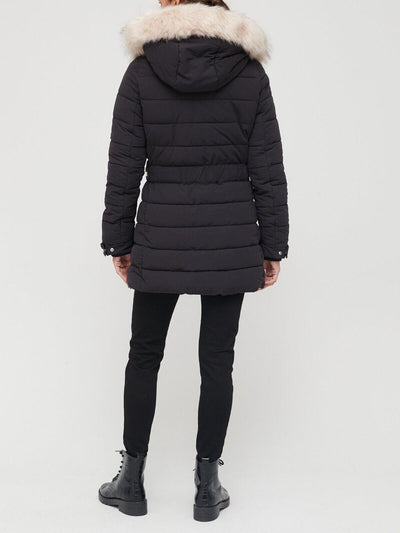 Womens Short Padded Coat - Black. UK 14 **** Ref V75F