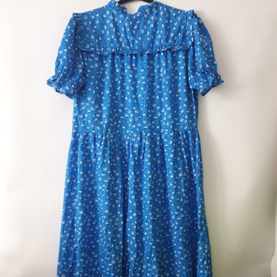 In The Style Floral Dress Blue Wrap Size 10 ****Ref V513