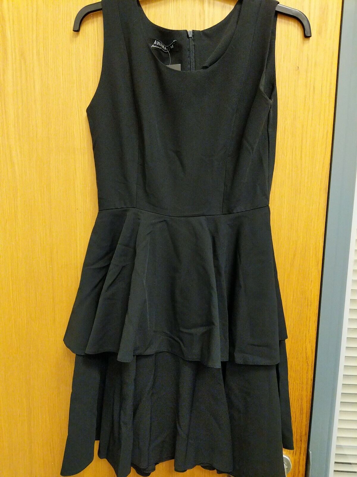 Awama Black Layered Sleeveless Ladies Dress Size Medium/38 New Ref Y22