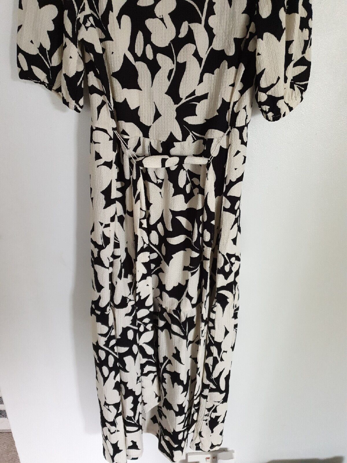 Mono Print Midi Dress Black/White Uk 6 ****Ref V526