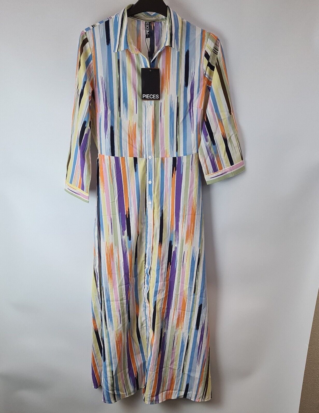 Pieces Ladies Mid Length Shirt Dress Multi Size Large BNWT ** SW4