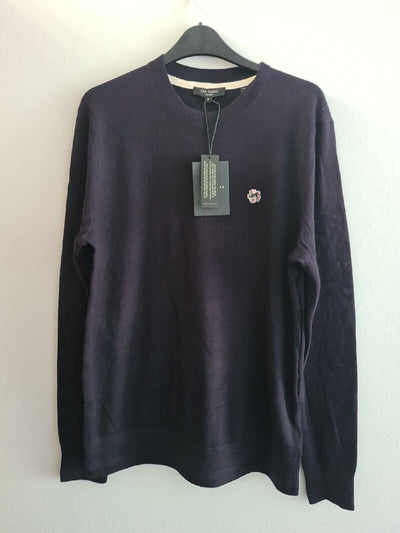 Ted Baker Knitted Crew Neck Jumper Navy Size 3 BNWT Ref****V500