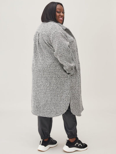 Judi Love Textured Longline Jacket - Grey. UK 14 **** Ref V530