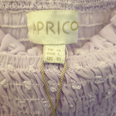 Apricot Lilac Puff sleeve top Uk14****Ref V235