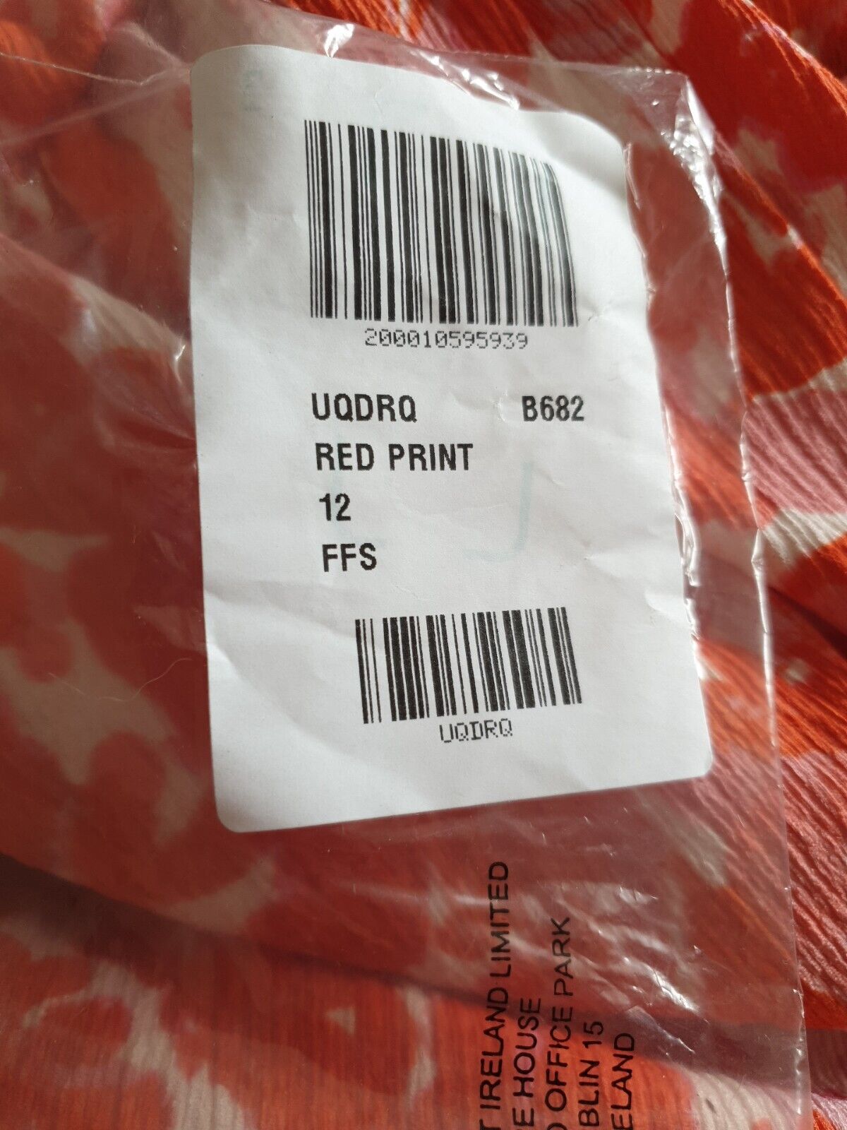 Summer Dress Red Print Uk12****Ref V412