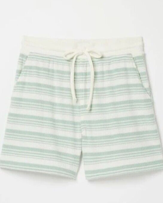 Fat Face Ruby Stripe Lounge Shorts Soft Green UK 22 ****Ref V343