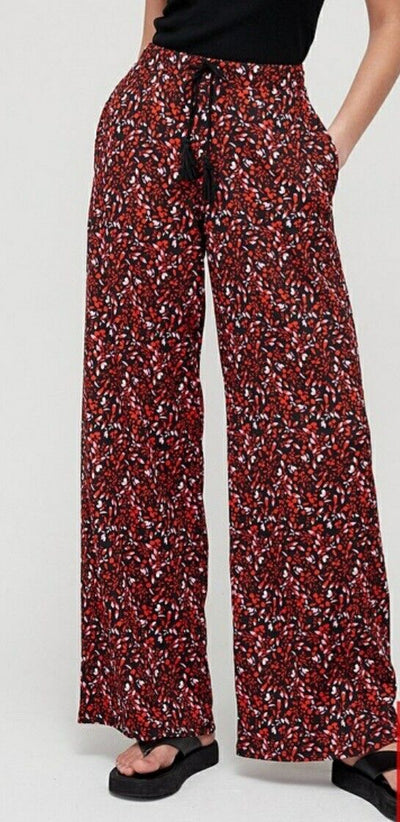 Wide Leg Floral Trousers Floral Uk16****Ref V411