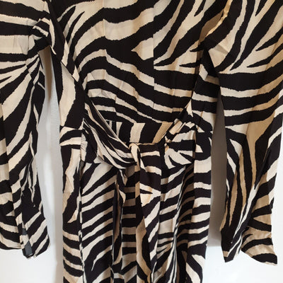 MNG Womens Black Zebra Print Dress Uk12****Ref V278