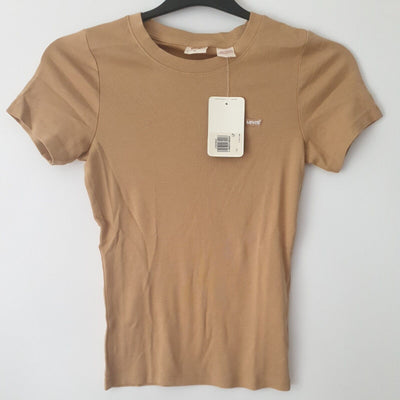 Levi's Slim Fit Brown Rib Tshirt Uk XS****Ref V111