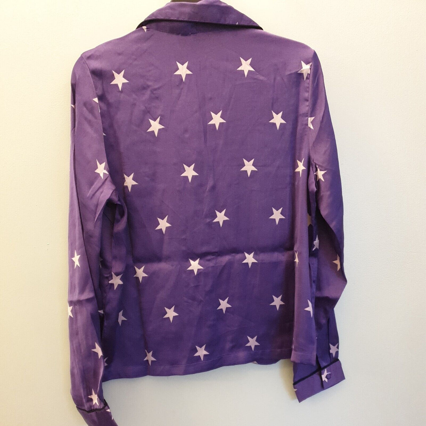 Pieces Satin Star Print Pajama Set Violet Star UK XS ****Ref V387