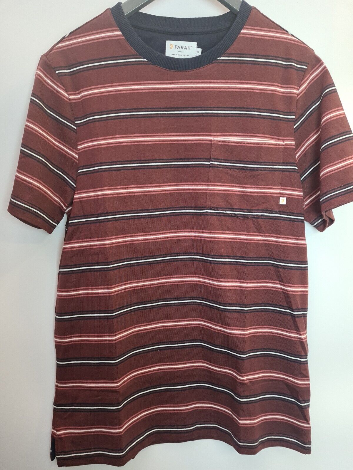 Farah Duncan Pocket Burgundy T-Shirt Size Small **** V36