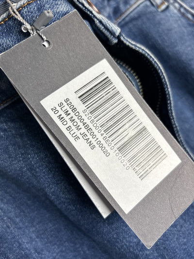 Sosandar Slim Mom Jeans - Mid Blue. UK 20 **** Ref V200