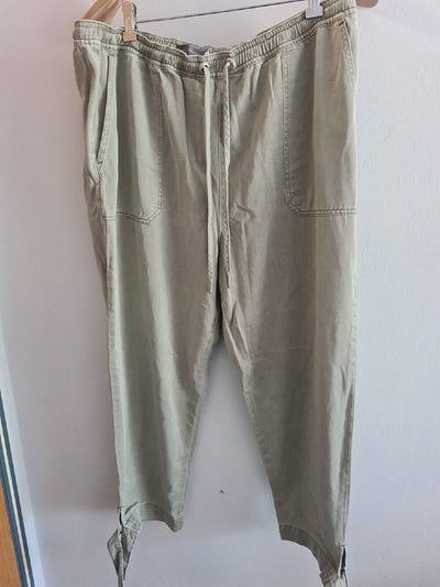 Mint Velvet Khaki Tie Hem Utility Joggers Green Size 18 Ref****V500