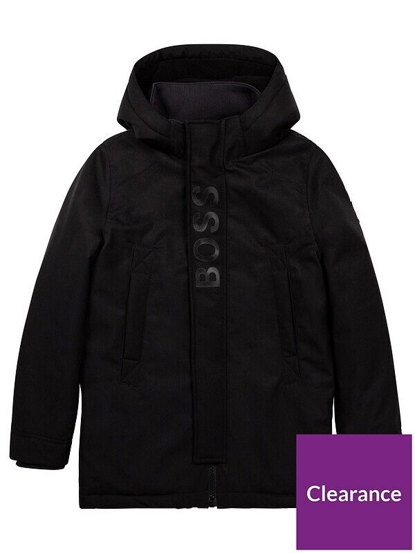 Boss Boys Hooded Parka - Black. UK 4.102 **** Ref V553