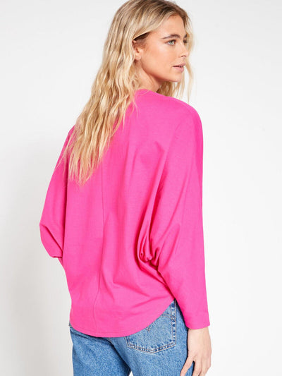 Pink Dipped Hem Batwing Top Size 20 *** V375