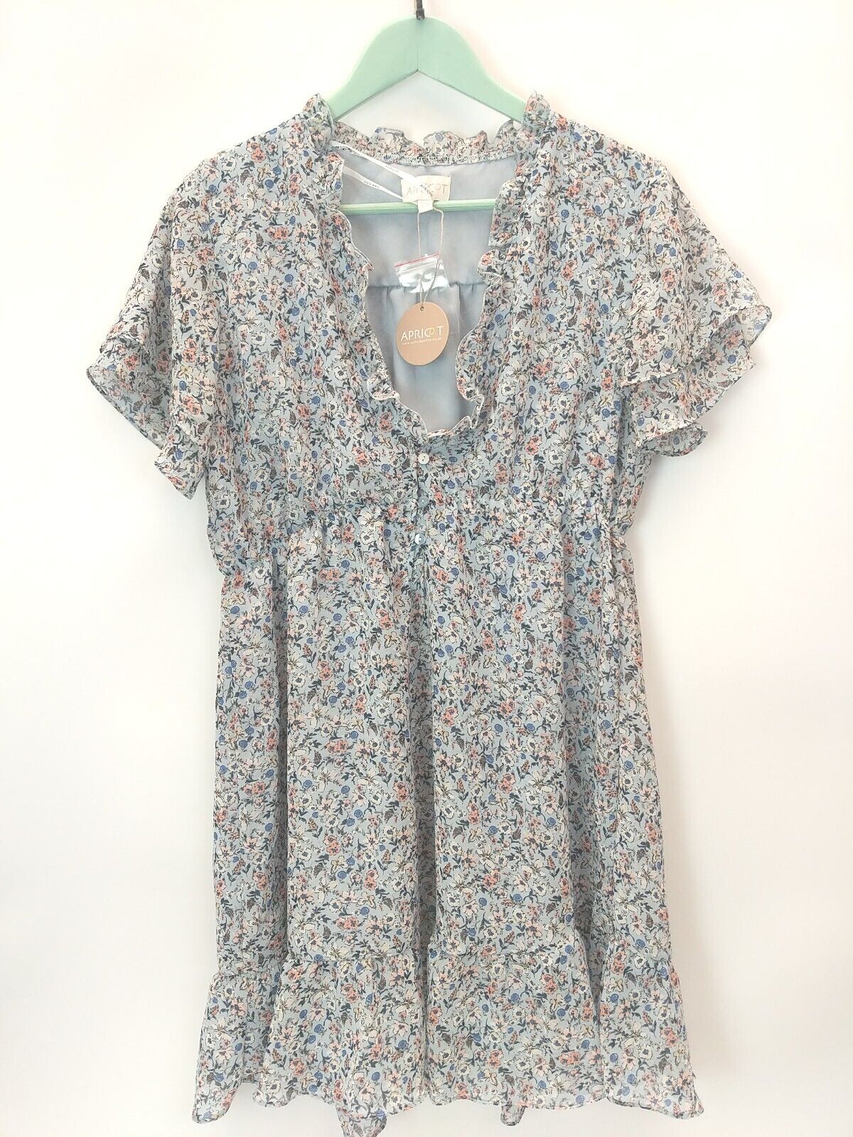 Apricot Blue Floral Dress. UK 10 **** Ref V88