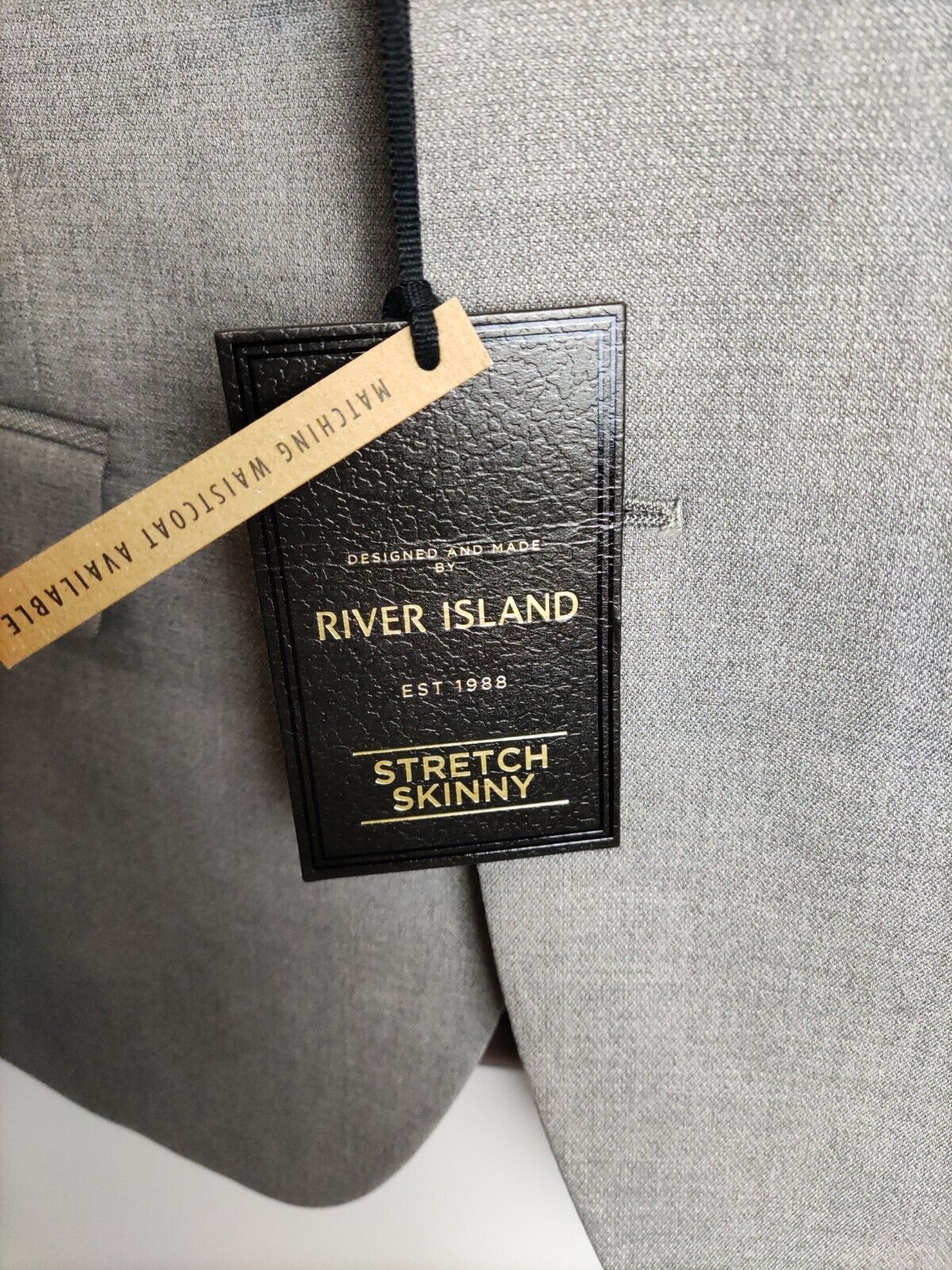 River Island Suit Jacket. Stretch Skinny. Grey. 38 R. ****VH5