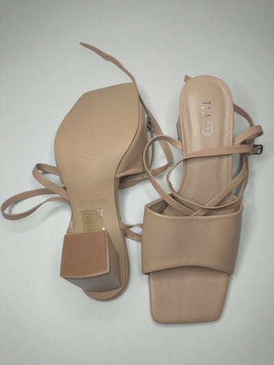 Raid Tie Ankle Mid Heeled Sandals - Camel. UK 6 **** Ref VS2