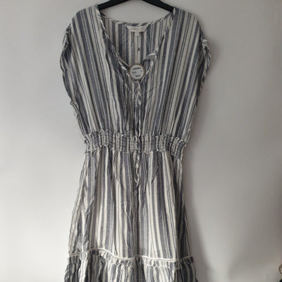 Apricot Blue Stripe Dress Uk14****Ref V101