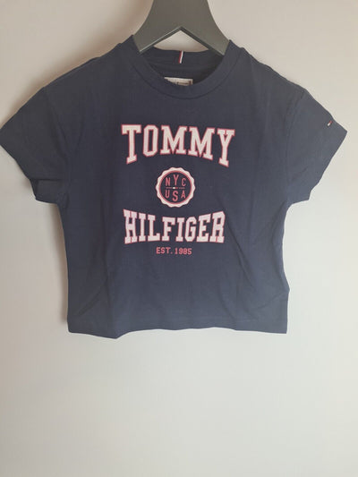 Tommy Hilfiger Varsity Navy T-Shirt Girls Size 6 Years **** V32