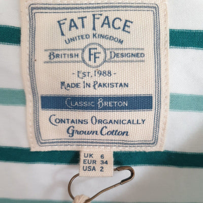 Fat Face Organic Cotton Multi Dark Green Tshirt UK 6****Ref V389