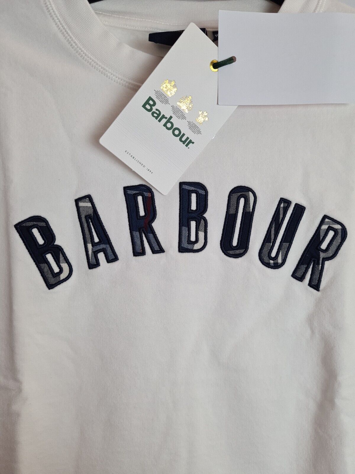 Barbour Boys White Rannoch Overlayer Size 10-11 Years **** V283