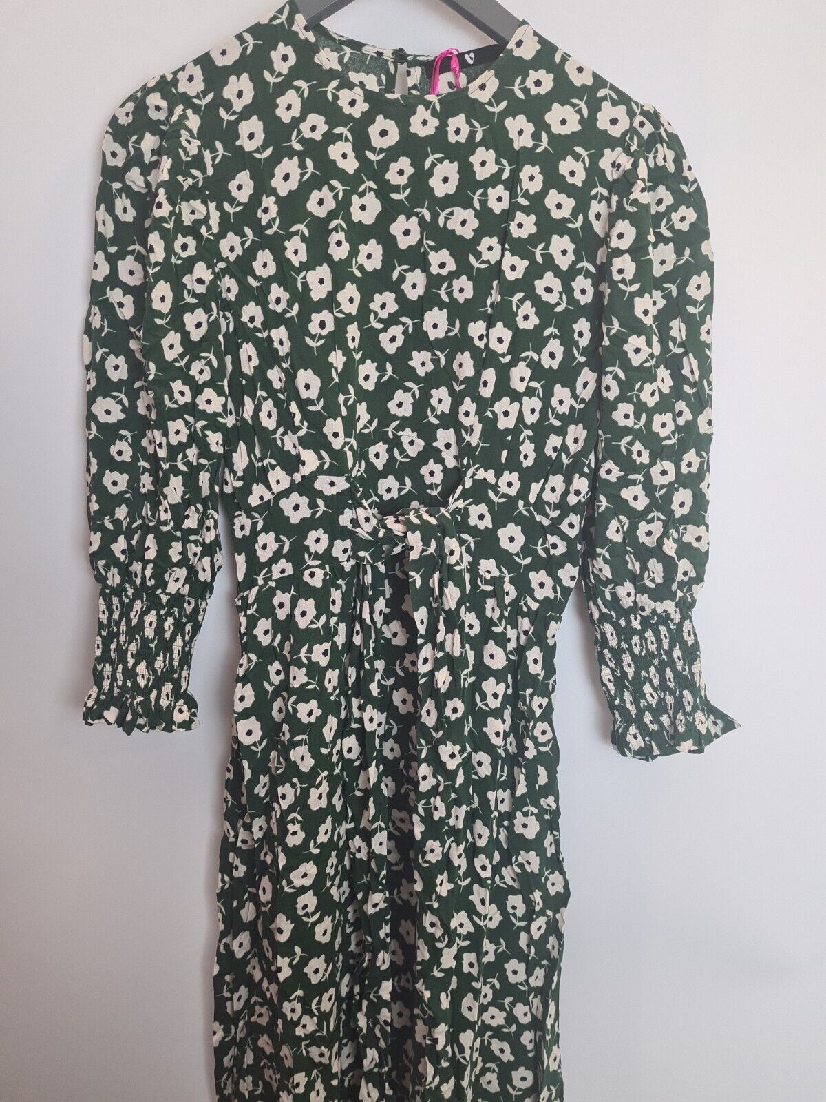 Women's Green Tie Waist Midi Dress Size 12 **** V546