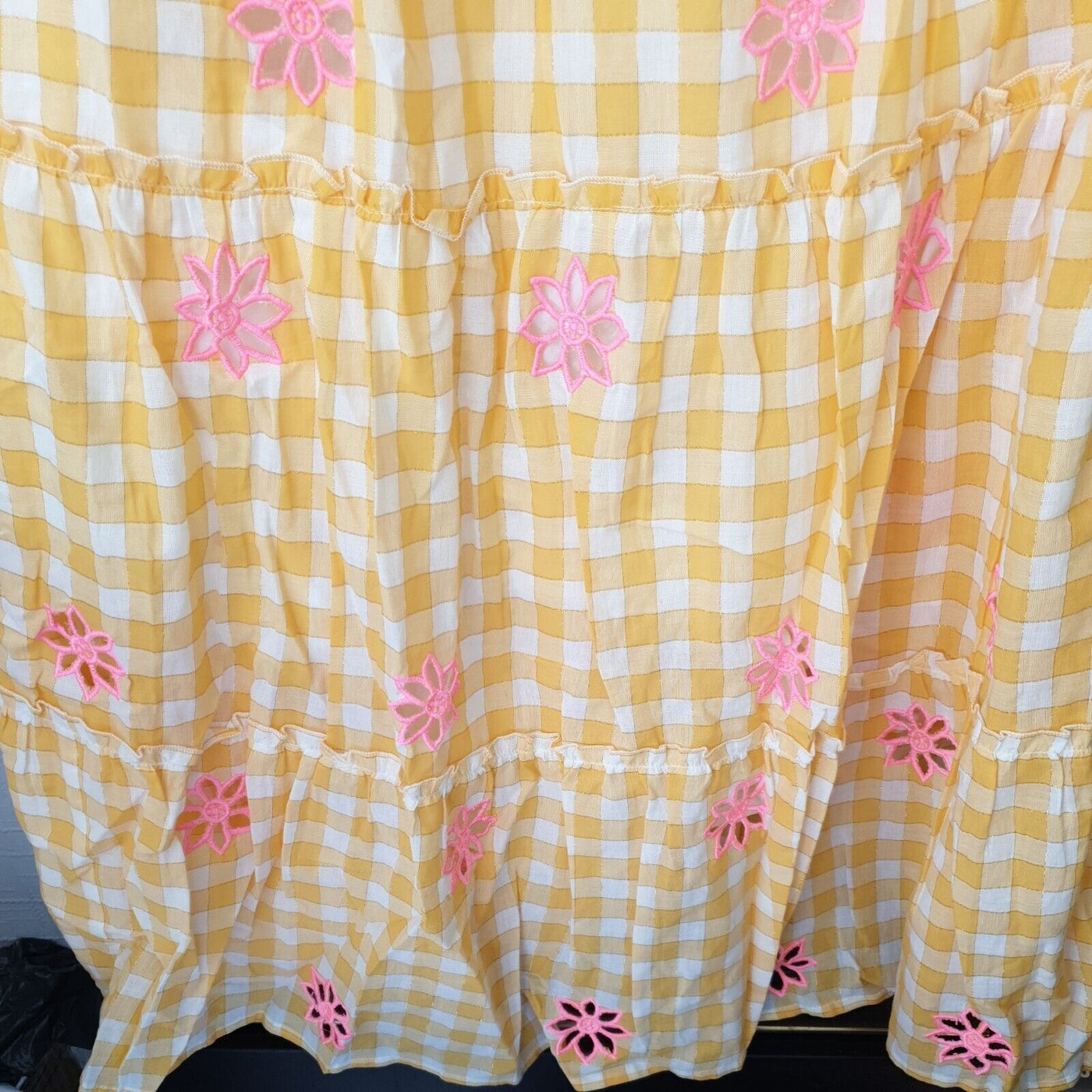 Sundress Yellow Gingham & Pink One Size****Ref V26