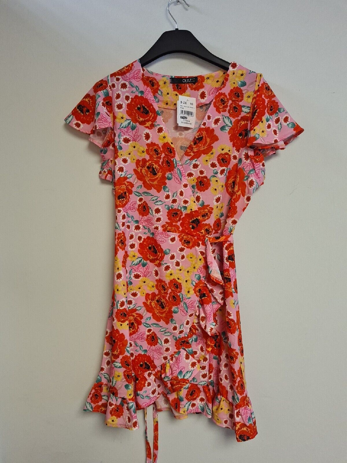 Quiz Floral Print Skater Dress Pink Size 10 BNWT Ref****V502